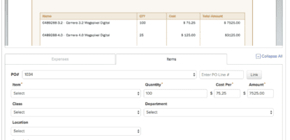 NetSuite PO Matching Product Screenshot 1