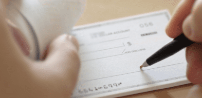 writing a check