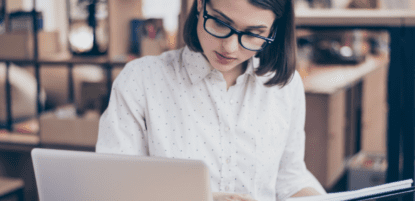 Woman working on computer