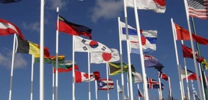 Flags of many different nations