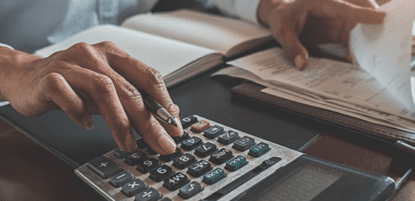 Accountant calculating payables