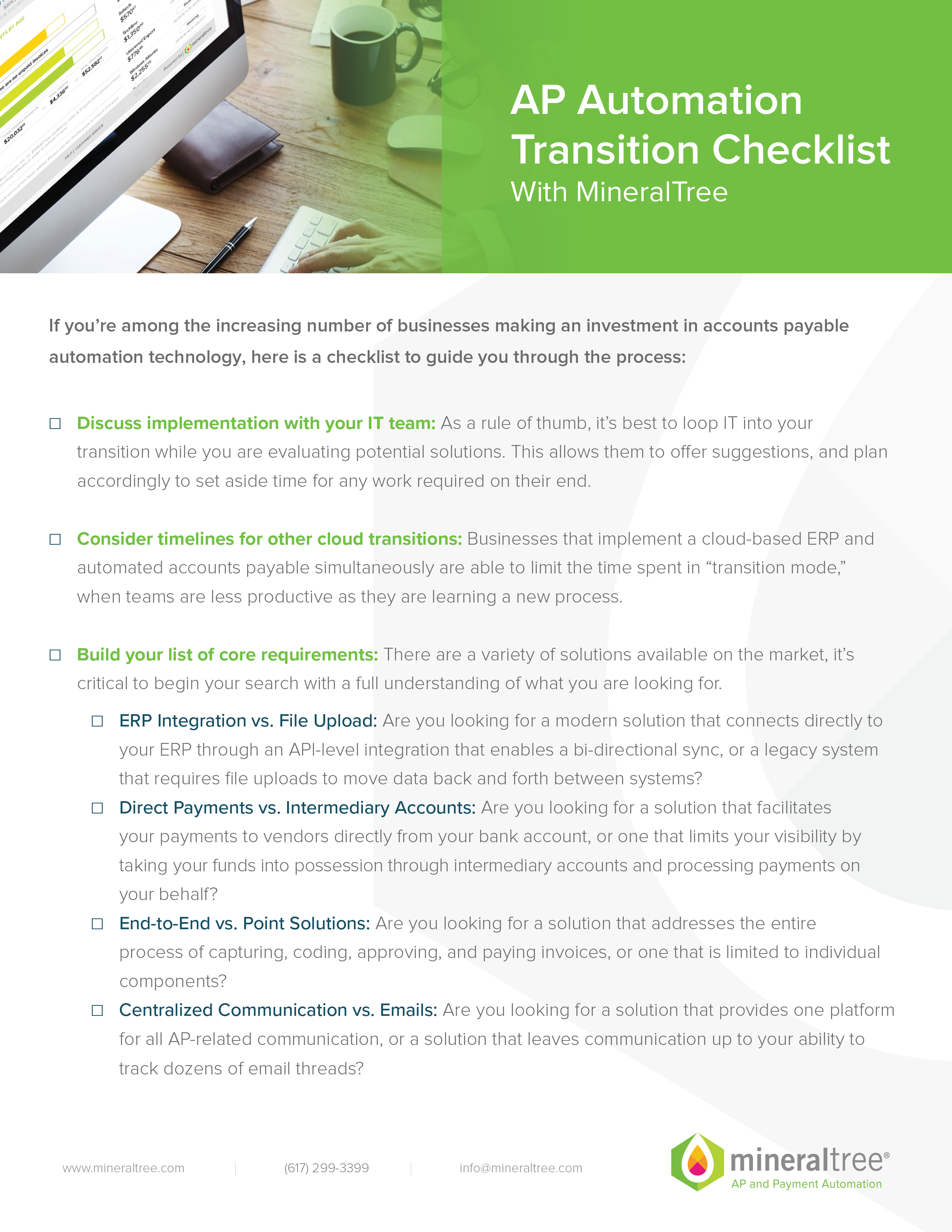 AP Automation Transition Checklist Page 1