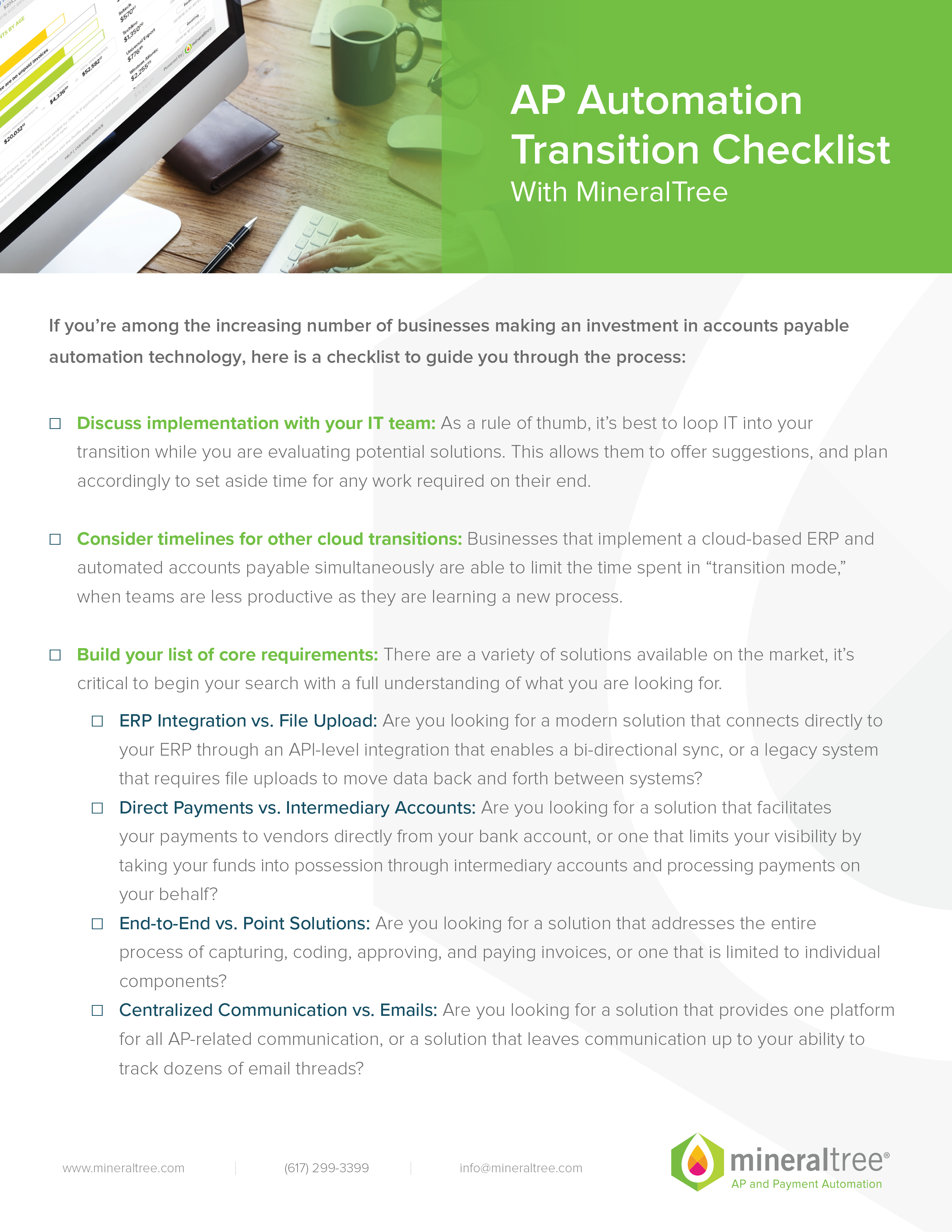 AP Automation Transition Checklist Page 1