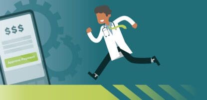 Doctor running to payments