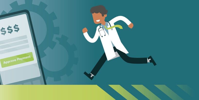 Doctor running to payments