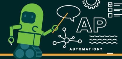 robot pointing to chalkboard about AP automation