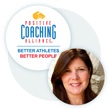 Cathie Whalen Headshot & Positive Coaching Alliance Logo