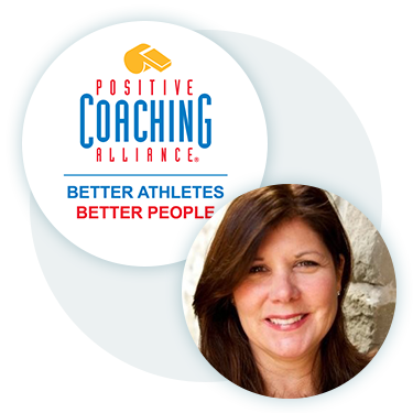 Cathie Whalen Headshot & Positive Coaching Alliance Logo