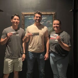 teammates at an escape room